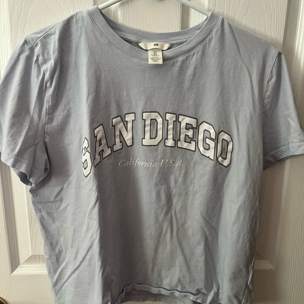 H&M Blue Short Sleeve Tee with San Diego Print